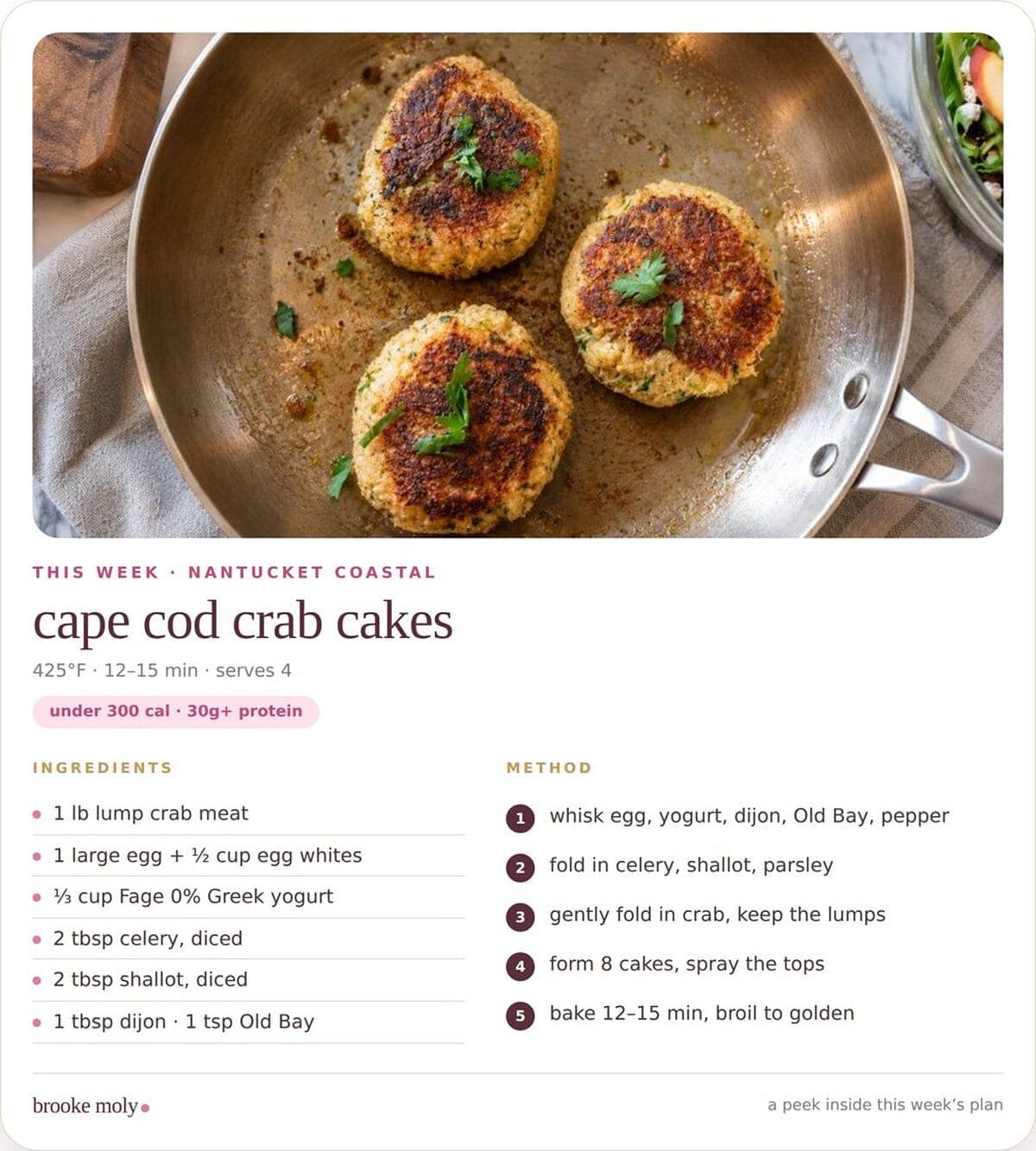 Cape Cod crab cakes recipe card