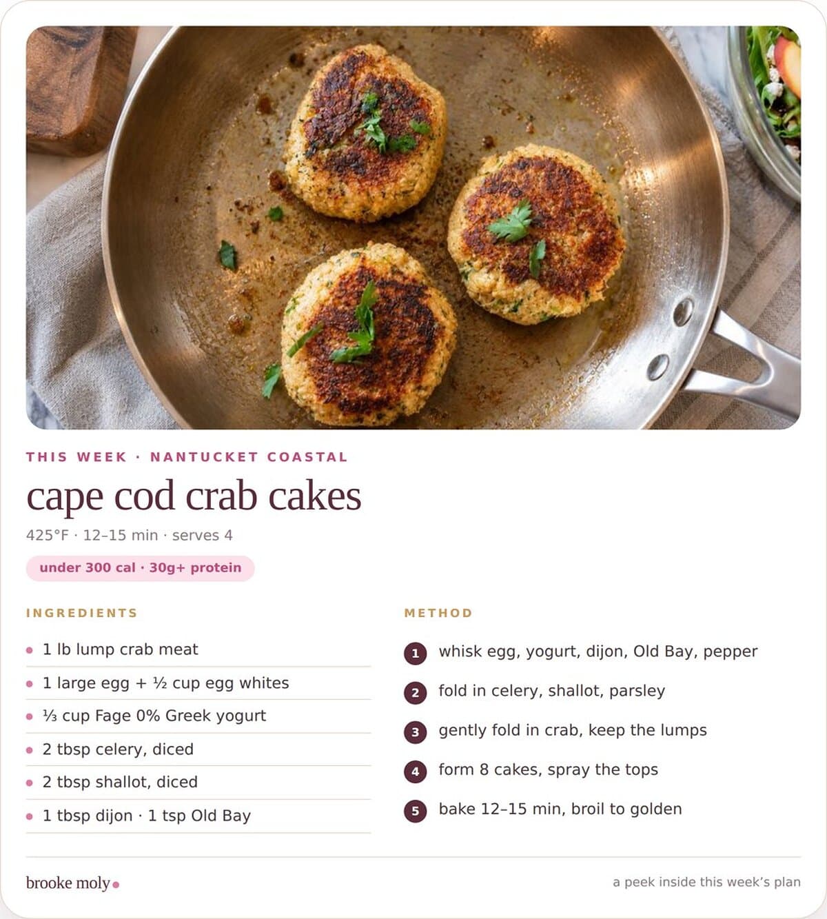 Cape Cod crab cakes recipe card